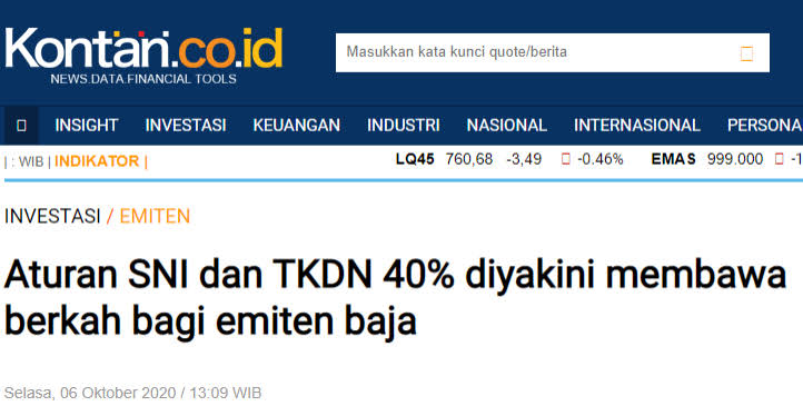 SNI Produk dan TKDN salah satu persyaratan e-katalog